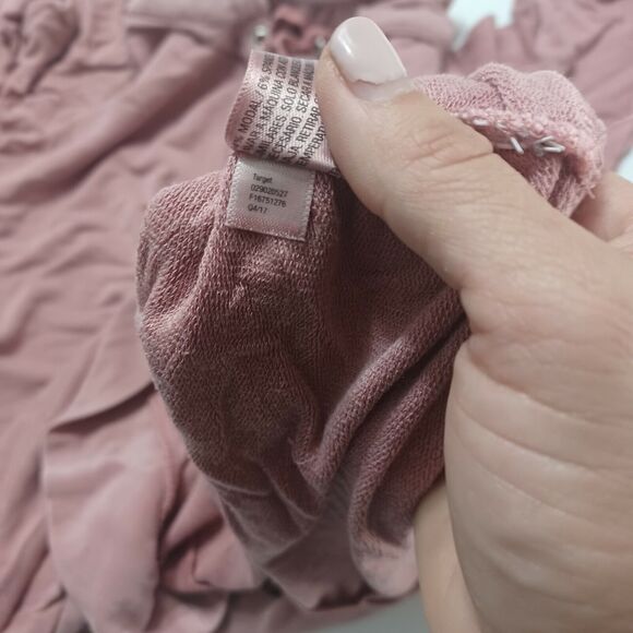 Isabel Womens Maternity S Sweater Pink Modal Spandex Long Sleeve Lace Notch Neck - Picture 6 of 12